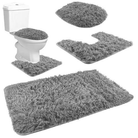 Bathroom rug - set - gray D8312