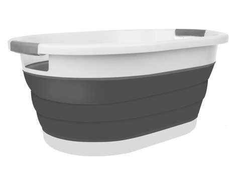 Silicone bowl-foldable laundry basket