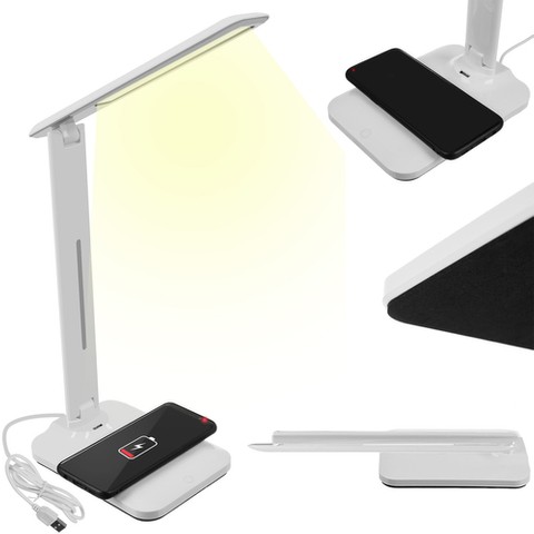 LED desk lamp with inductive charger