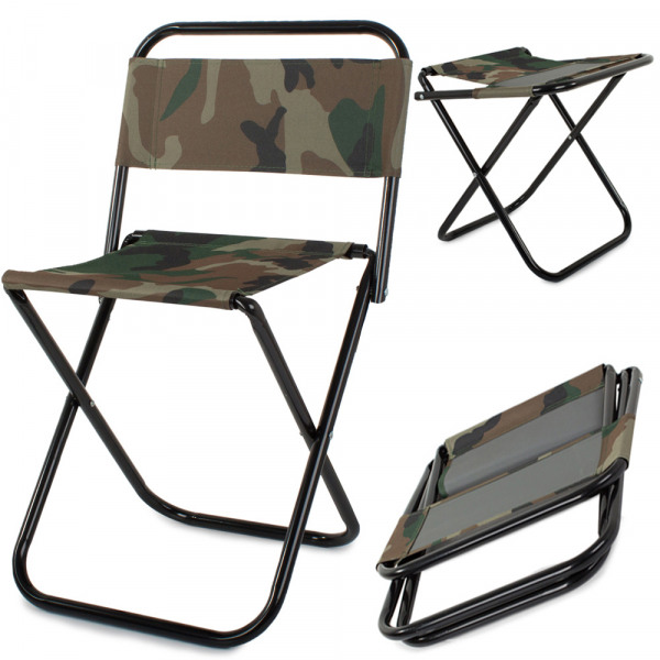 Folding tourist fishing chair with a backrest