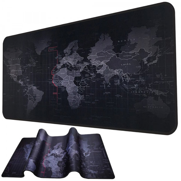 Large 80x30 office world map mouse pad