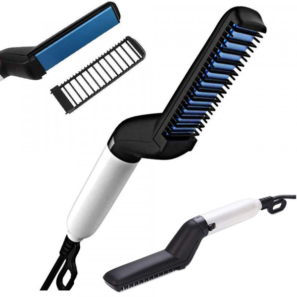 Straightener comb for beard and hair brush