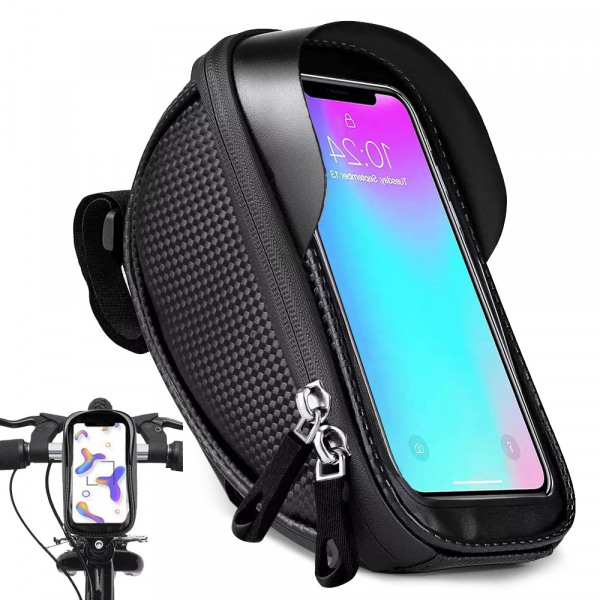 Waterproof bicycle pannier bag phone holder