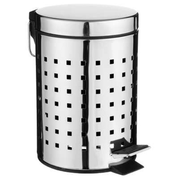 trash can stainless steel 3l cube, silver