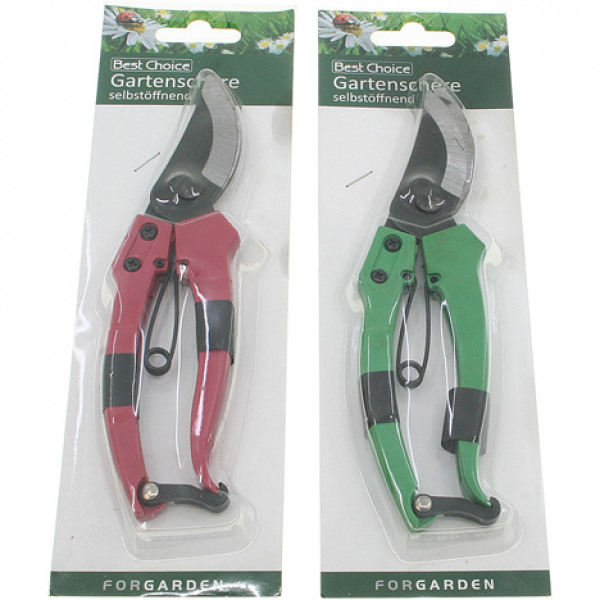 Secateurs self-opening on card 19cm