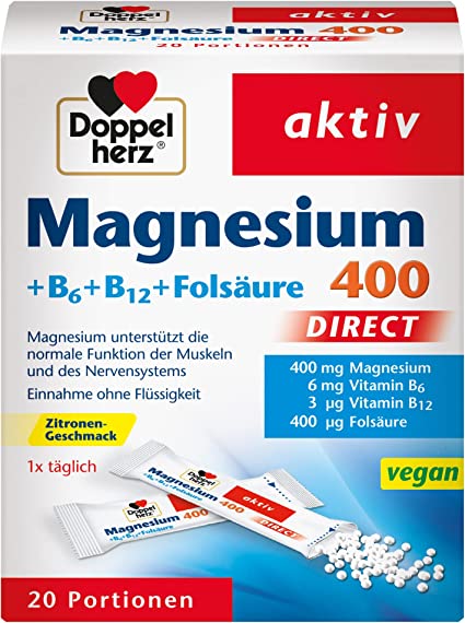 Double heart Magnesium + B6 + B12 direct 20 Portio