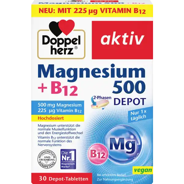 Double heart active magnesium 500 + B12 2-phase depot