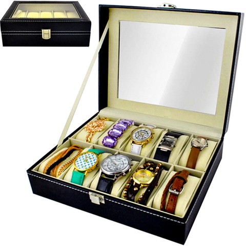 Organizer for watches with 10 compartments