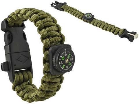 SURVIVAL bracelet with accessories-green