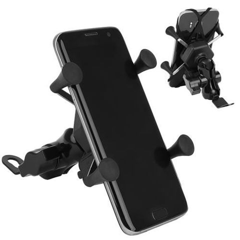 Motorcycle phone holder with charger