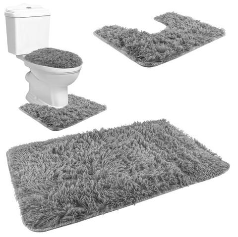 Bath rug-set-gray D8312
