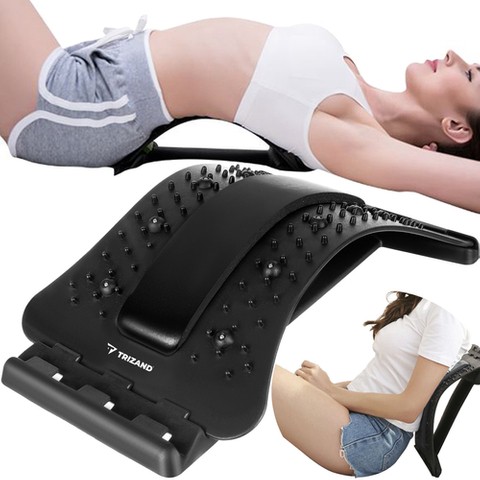 Back stretching device-massager